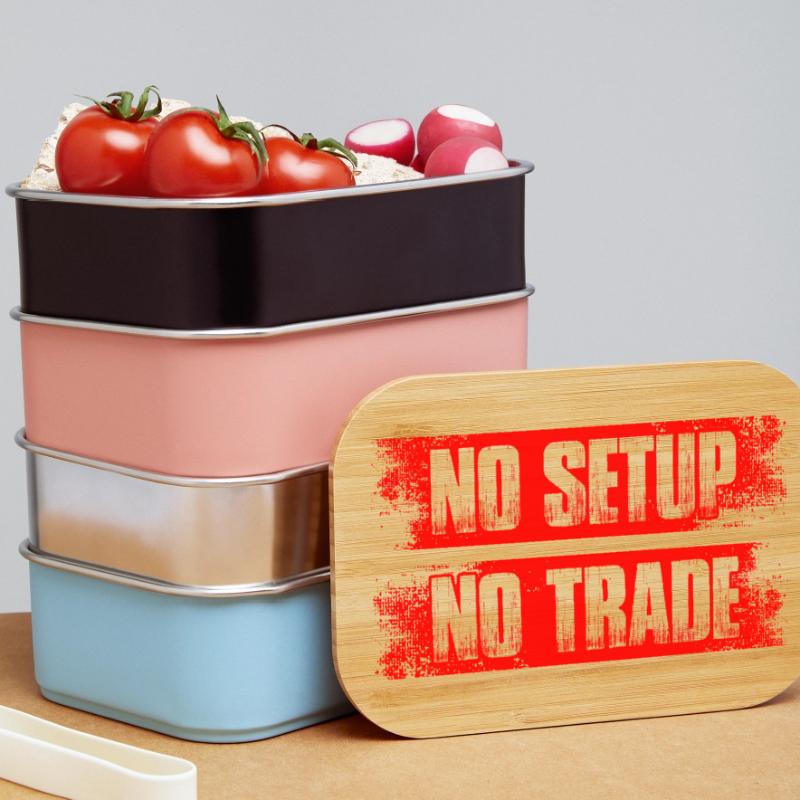 Pas de configuration, pas de commerce, Trader de la Bourse Boîte à goûter
