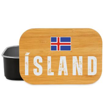 Drapeau islandais, patriote islandais - Boîte à goûter - noir - Devant