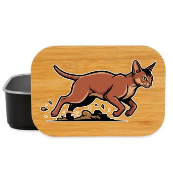 Abessinische Katze Laufgeschwindigkeits-Porträtsport - Lunch Box - Schwarz - Vorne