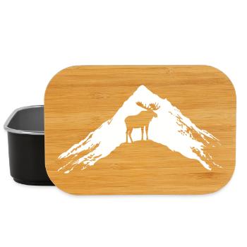 Moose Hikers for Nature Lovers Quiet Mountain - Lunch Box - black - Front