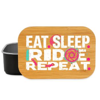 T-shirt de cyclisme Eat Sleep Ride Repeat - Boîte à goûter - noir - Devant