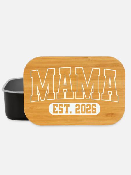 Mama Est. 2026 – Strong lettering expectant mother - Lunch Box - black