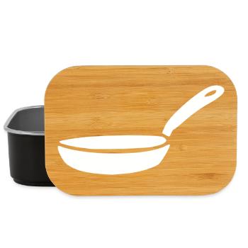 Pan Pot Cooking Icon White Gift Chef - Lunch Box - black - Front