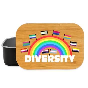 Diversity Regenbogen - Vielfalt Design - Lunch Box - Schwarz - Vorne