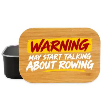 Warning - May Start Talk About Rowing - Rudern - Lunch Box - Schwarz - Vorne