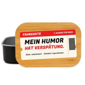 Fahrkarte: Mein Humor hat Verspätung - Lunch Box - Schwarz - Vorne