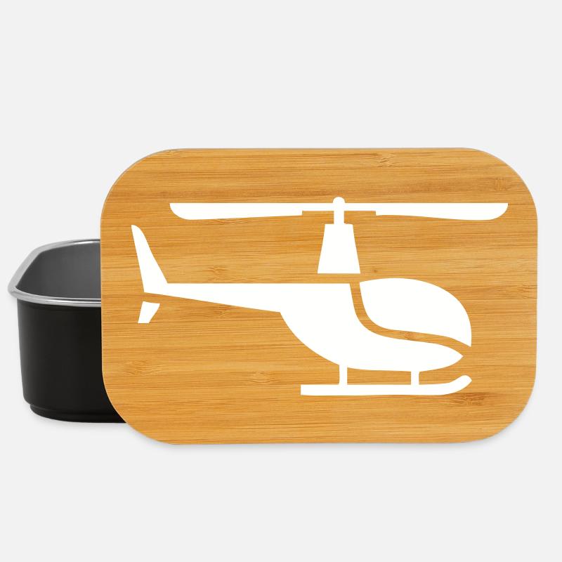 Helikopter seitlich - Lunch Box - Schwarz