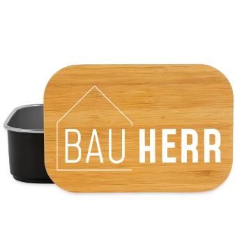 Bauherr mit Haus ohne Jahreszahl /hell - Lunch Box - Schwarz - Vorne
