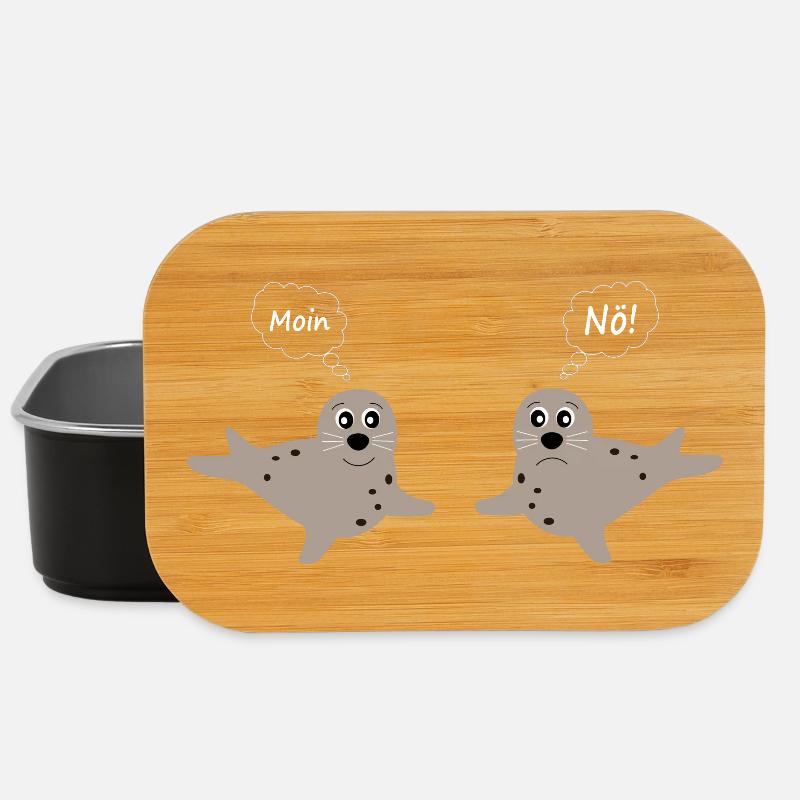 Seehund Seehunde Robbe Robben Tiere - Lunch Box - Schwarz