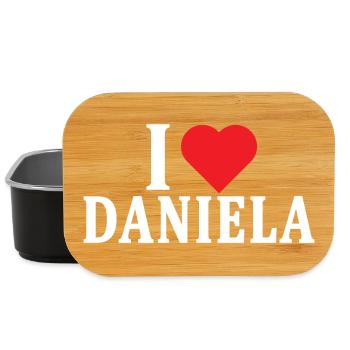 t-shirt I love Daniela t-shirt gift idea - Lunch Box - black - Front