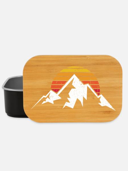 Silhouette de montagne de la crête du coucher de soleil - Boîte à goûter - noir