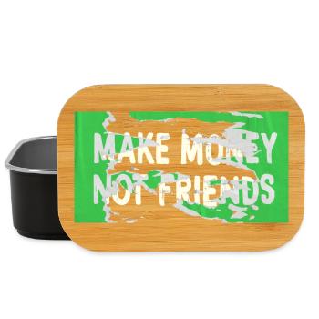 Make Money Not Friends Capitalism Design - Lunch Box - black - Front