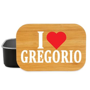 Name T-Shirt Ich liebe Gregorio T-Shirt Geschenkidee - Lunch Box - Schwarz - Vorne