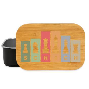 retro Schachfiguren Schachspieler vintage Farben - Lunch Box - Schwarz - Vorne
