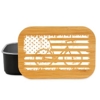 Bicycle American Flag - Lunch Box - black - Front