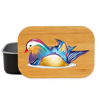 Colourful mandarin duck on the water – colourful elegance - Lunch Box - black - Front