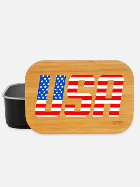 USA Flag of Stars and Stripes - Lunch Box - black