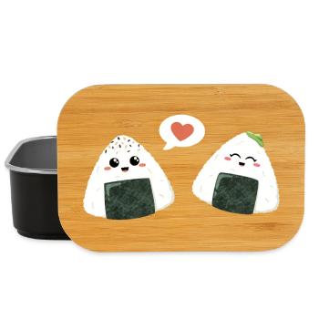 Onigiri Pärchen Liebe - Lunch Box - Schwarz - Vorne