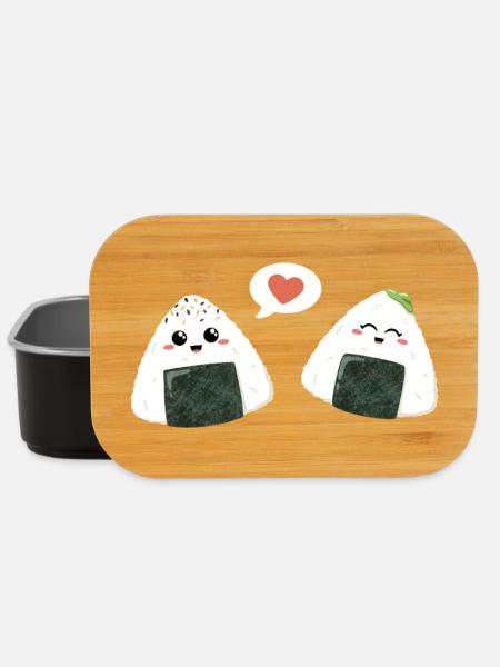 Onigiri Pärchen Liebe - Lunch Box - Schwarz