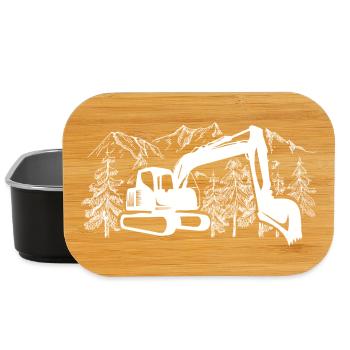 Bagger Silhouette Baugeräteführer Arbeit - Lunch Box - Schwarz - Vorne