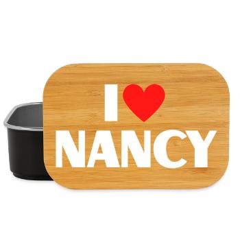 I love Nancy Rotes Herz Romantischer Name Fan - Lunch Box - Schwarz - Vorne