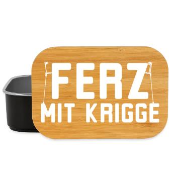 Ferz mit Krigge Hessisch Hessen Dialekt - Lunch Box - Schwarz - Vorne