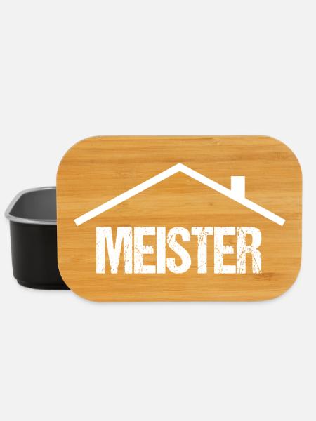 Meisterhandwerk Logo mit Dach - Lunch Box - Schwarz