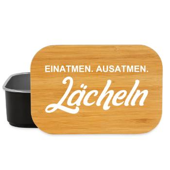 Einatmen - Ausatmen - Lächeln - Lunch Box - Schwarz - Vorne
