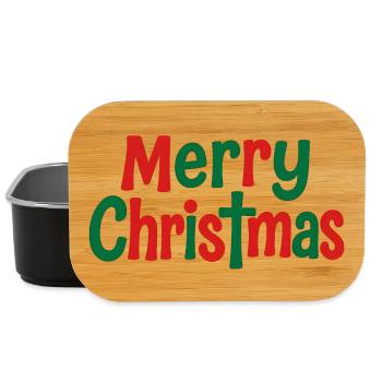 Joyeux Noël Art de texte ludique - Boîte à goûter - noir - Devant