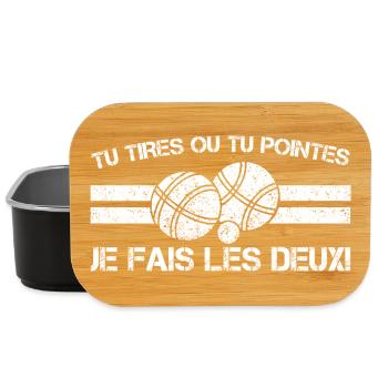 Pétanque zieht oder passt: Ich mache beides - Lunch Box - Schwarz - Vorne
