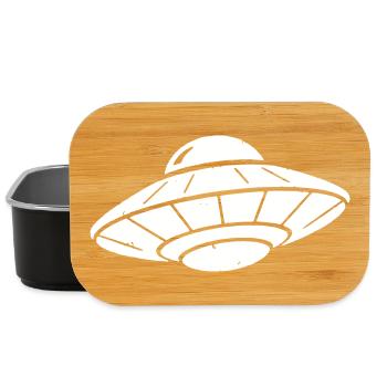 UFO Raumschiff Grunge Vintage Vektor - Lunch Box - Schwarz - Vorne