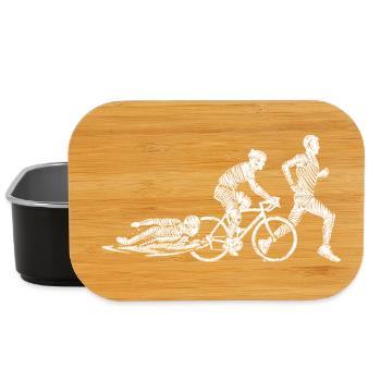 Triathlon Urbain : vélo et course - Boîte à goûter - noir - Devant