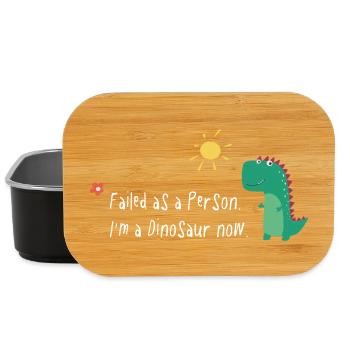 Échoué en tant que personne – Je suis un dinosaure maintenant - Boîte à goûter - noir - Devant