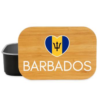 Heart with Barbados flag, I love Barbados - Lunch Box - black - Front