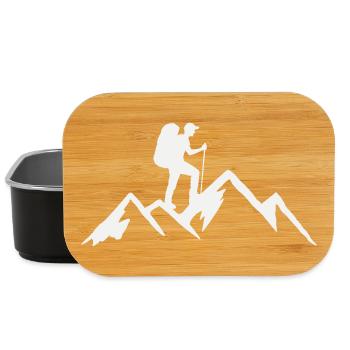 Hiking Alps Mountains Outdoor Hike Hiking - Lunch Box - black - Front