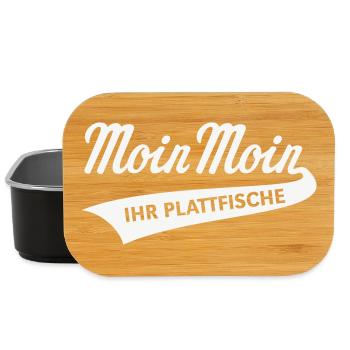 Moin Moin – Ihr Plattfische (Plattdeutsch / White) - Lunch Box - Schwarz - Vorne