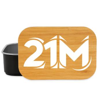 21M Bitcoin Supply Limit Minimal Schriftzug - Lunch Box - Schwarz - Vorne