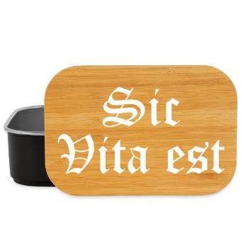 Citation latine de Sic Vita Est - Boîte à goûter - noir - Devant