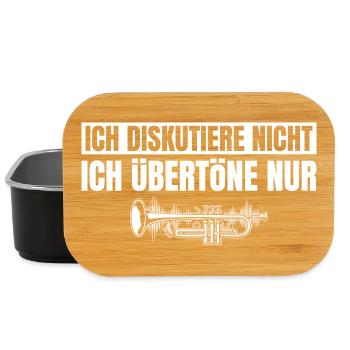 Trompete Ich diskutiere nicht Ich übertöne nur - Lunch Box - Schwarz - Vorne