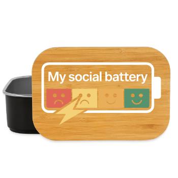 Batterie sociale Introverti Batterie morte - Boîte à goûter - noir - Devant