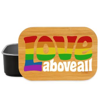 Love Above All | Rainbow Pride Design - Lunch Box - black - Front