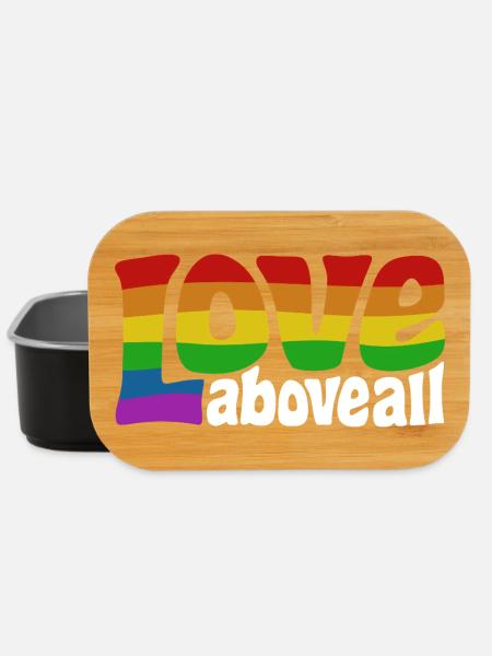 Love Above All | Regenbogen Pride Design - Lunch Box - Schwarz