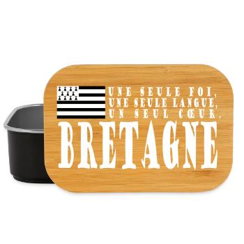 Idée cadeau Bretagne. Proverbe et drapeau Breton - Boîte à goûter - noir - Devant