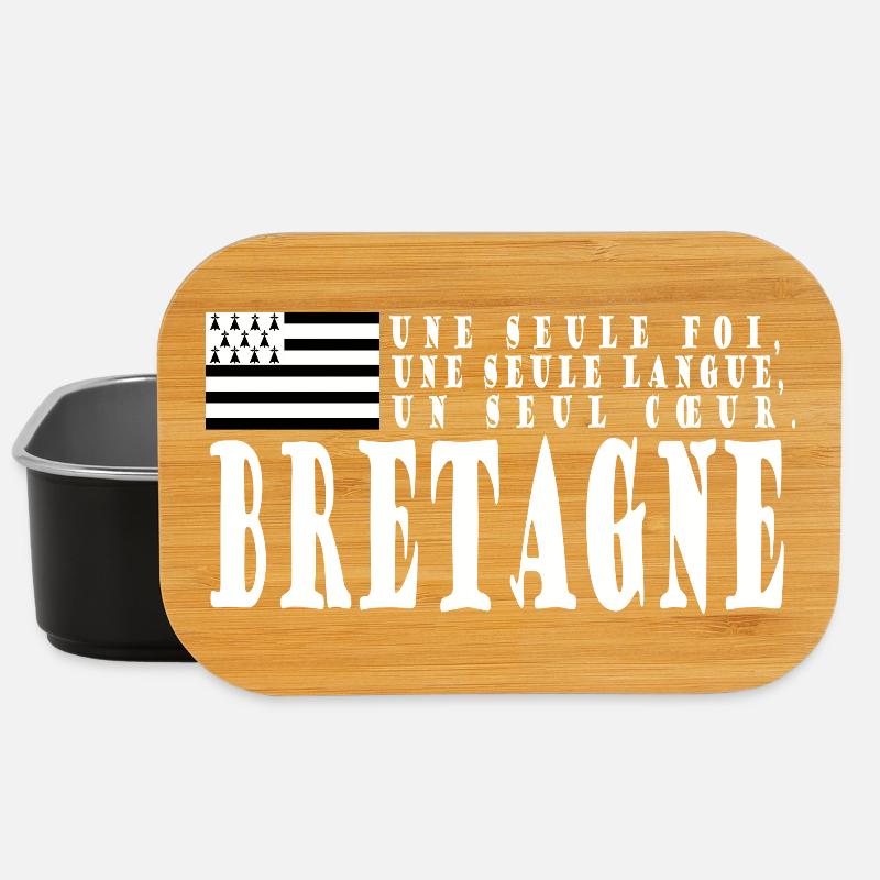 Idée cadeau Bretagne. Proverbe et drapeau Breton - Boîte à goûter - noir
