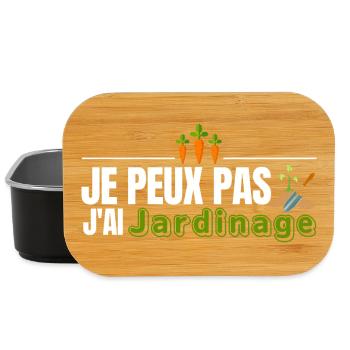 Je peux pas j ai jardinage - Boîte à goûter - noir - Devant