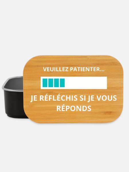 Veuillez patienter je réfléchis - Boîte à goûter - noir