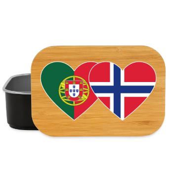 Portugal Norway Flag Heart - Lunch Box - black - Front
