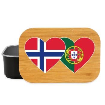 Norway Portugal Flag Heart - Lunch Box - black - Front