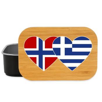 Norway Greece Flag Heart - Lunch Box - black - Front