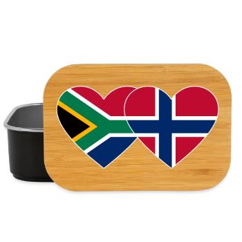 Afrique du Sud Norvège Drapeau Coeur Contour Blanc - Boîte à goûter - noir - Devant